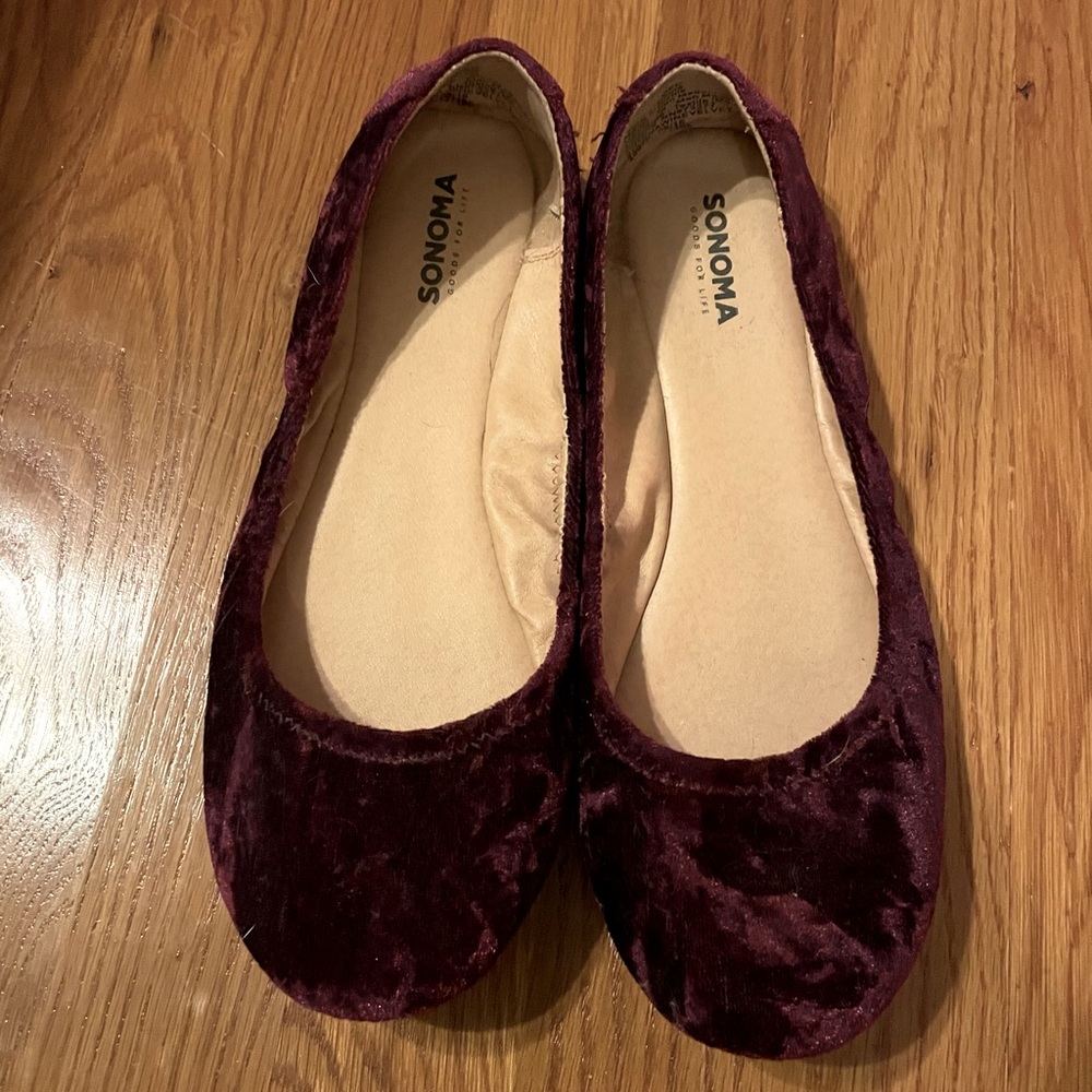 Burgundy “Velvet” Flats